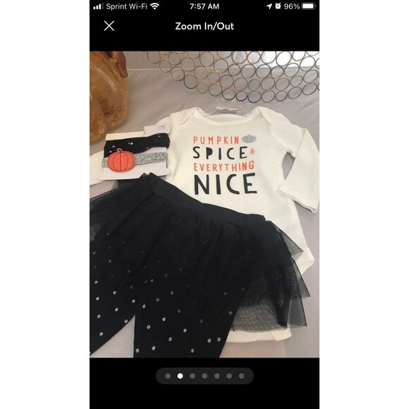 NEW Carter's 0-3 month Fall/Thanksgiving set costume - Picture 2 of 7